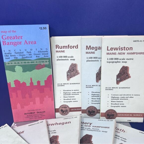 Collection of Maine Maps 1981-85 Geological Surveys - Picture 2 of 5